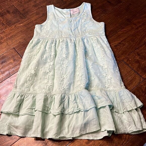 FUZARKA Mint Green Embroidered Mesh Overlay Sleeveless Dress, size 9/10 - Picture 1 of 8